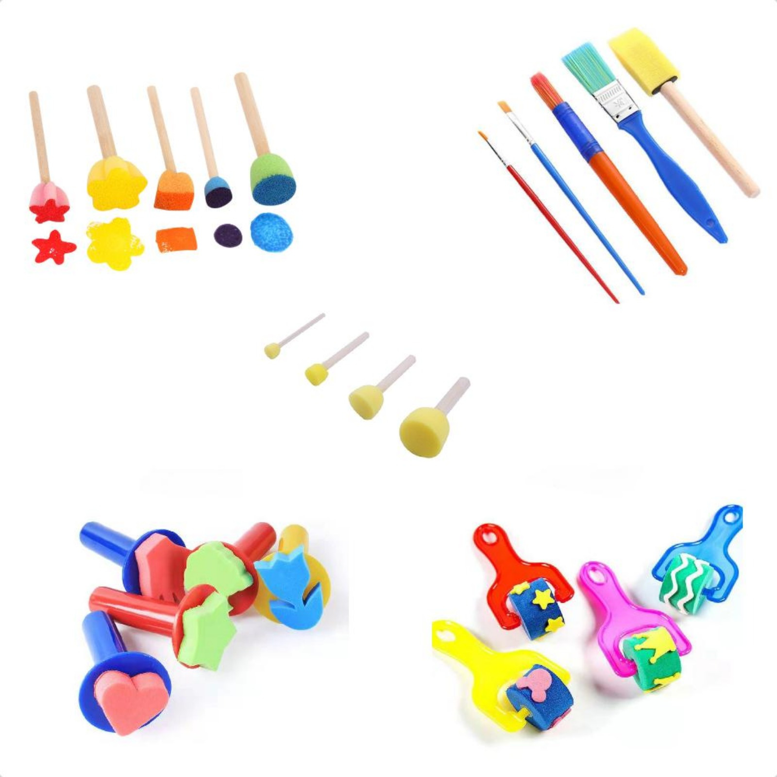 

23pcs Painting Set, Includes , Brushes, , Foam Drawing , And Plastic For And Crafts