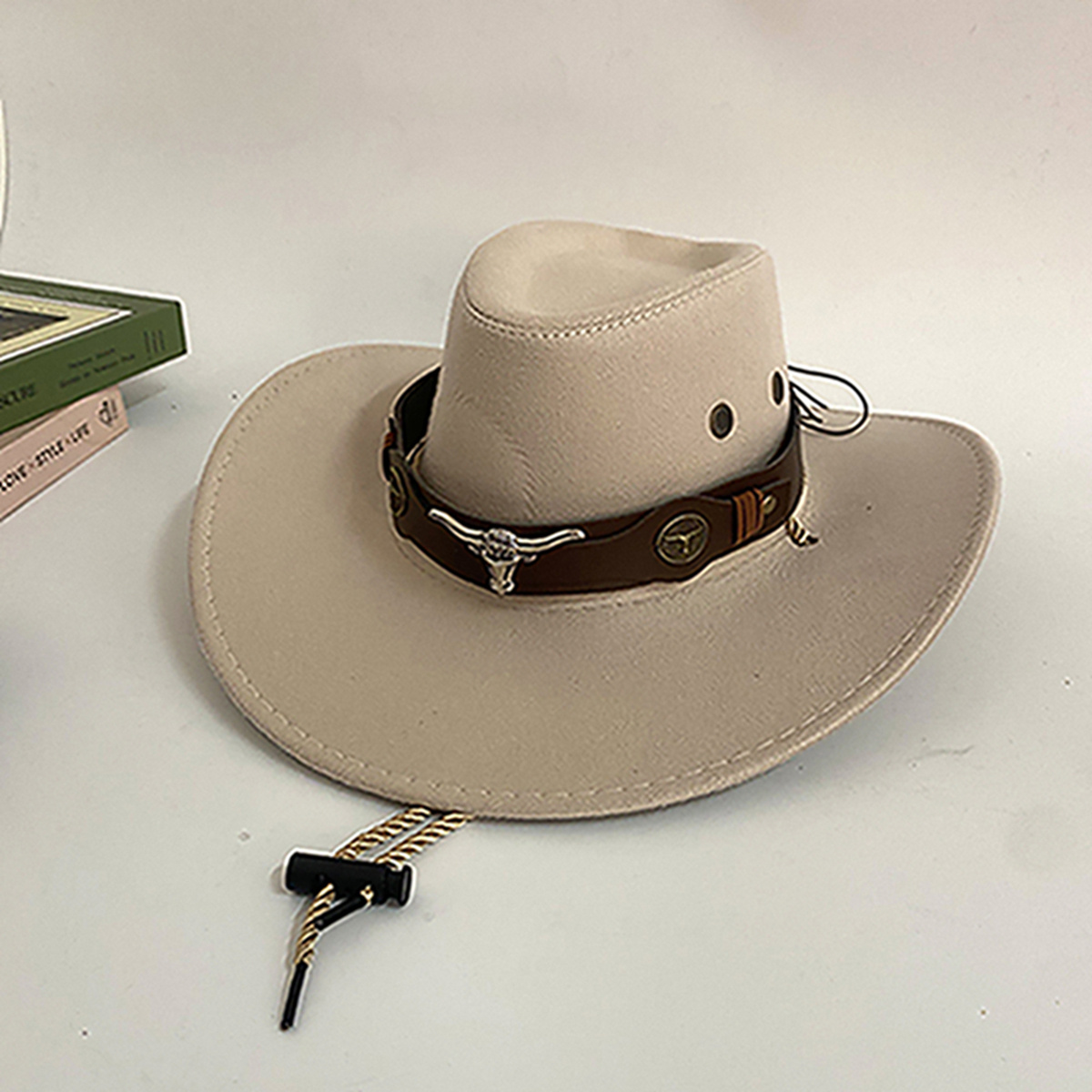 suede cowgirl hats for women men retro western hat wide brim  display picture 3