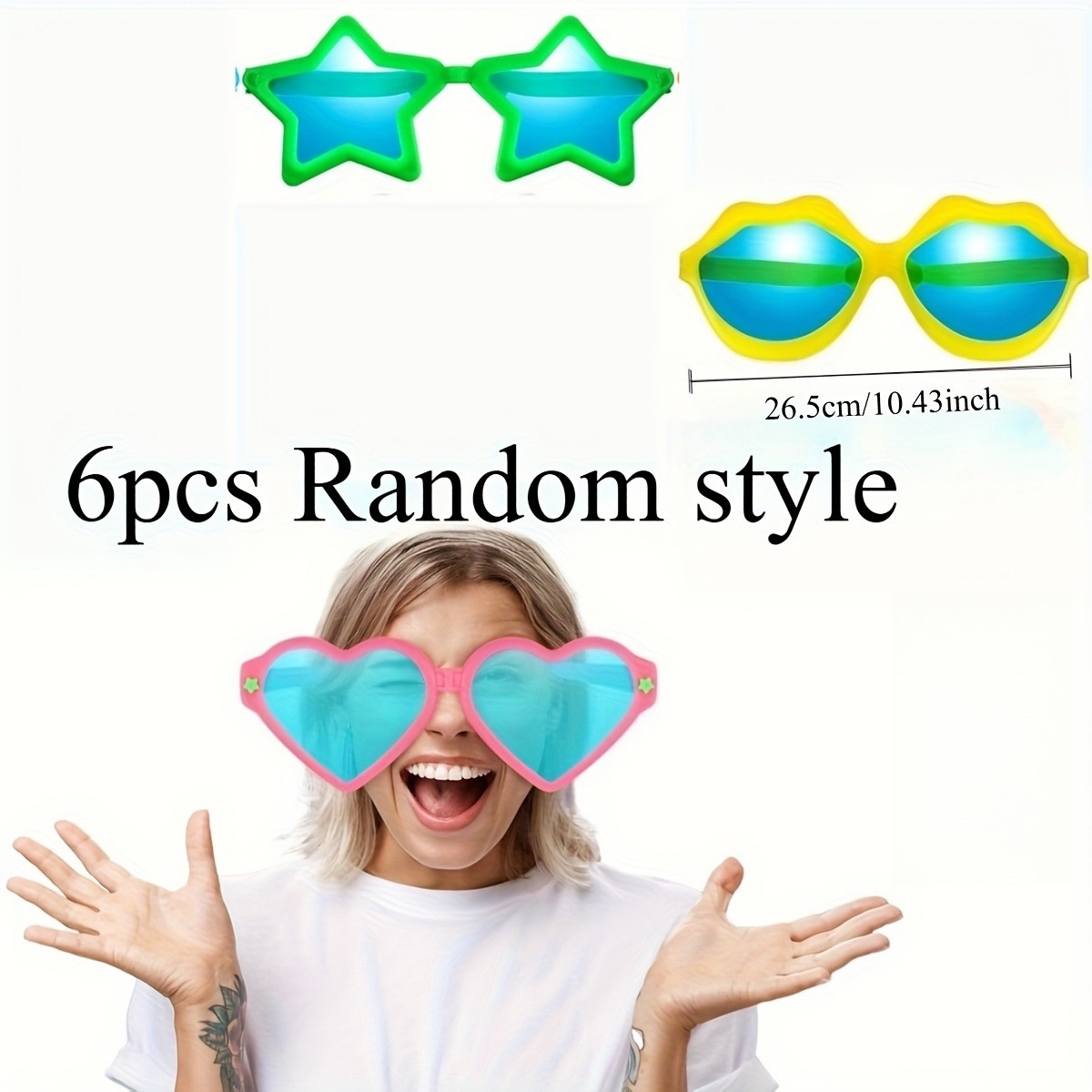 6pcs Oversized Glasses for Party Costumes and Role-Playing