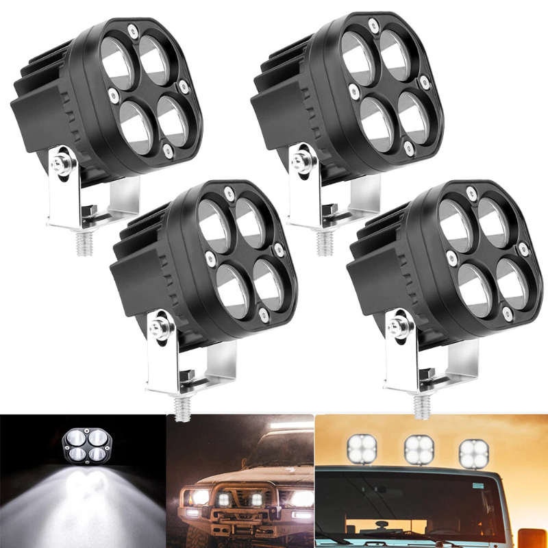 TEMU 4pcs White Led Pods Lights 3inch 40w Led Driving Off Road Lighting 12v 24v Cube Light Bar For 4wd Pickup Trucks Boat Atv Utv Suv Motorcycle Golf