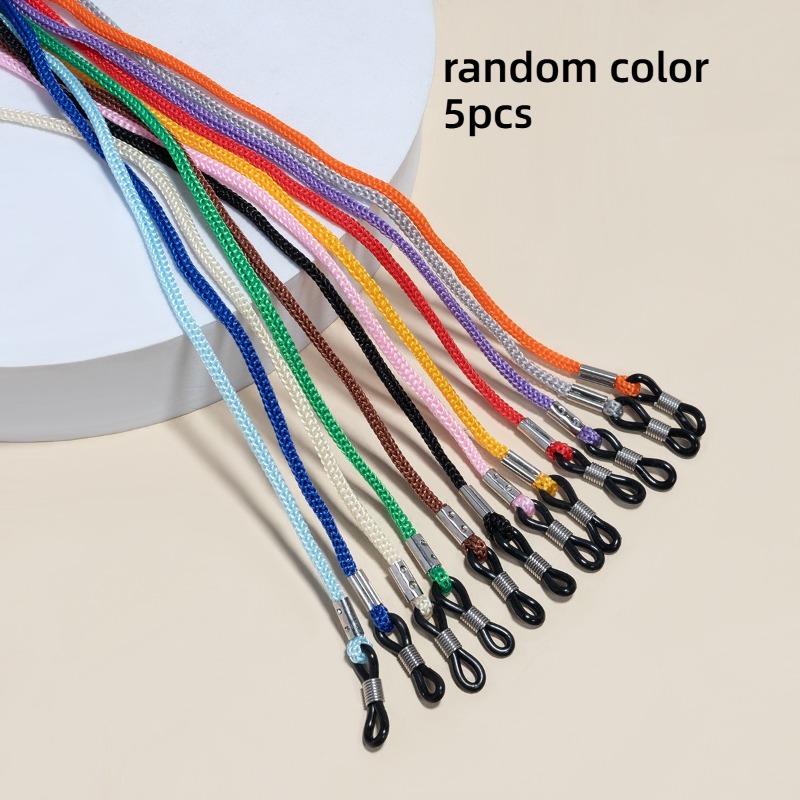 TEMU Random Color 5pcs Nylon Glasses String Cord Holder Sunglasses For Eyeglasses Lanyard Neck Rope Strap
