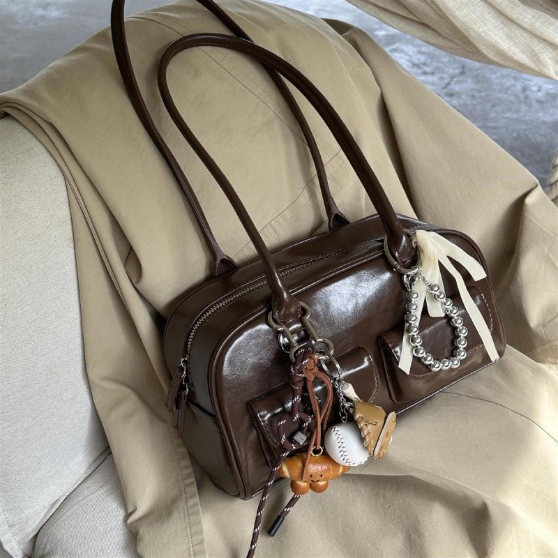 Korean Large Capacity Bowling Bag For Women, Fashionable And Versatile, Portable, Single Shoulder, Dual-use, Simple Commuting, High-value Women's Bag