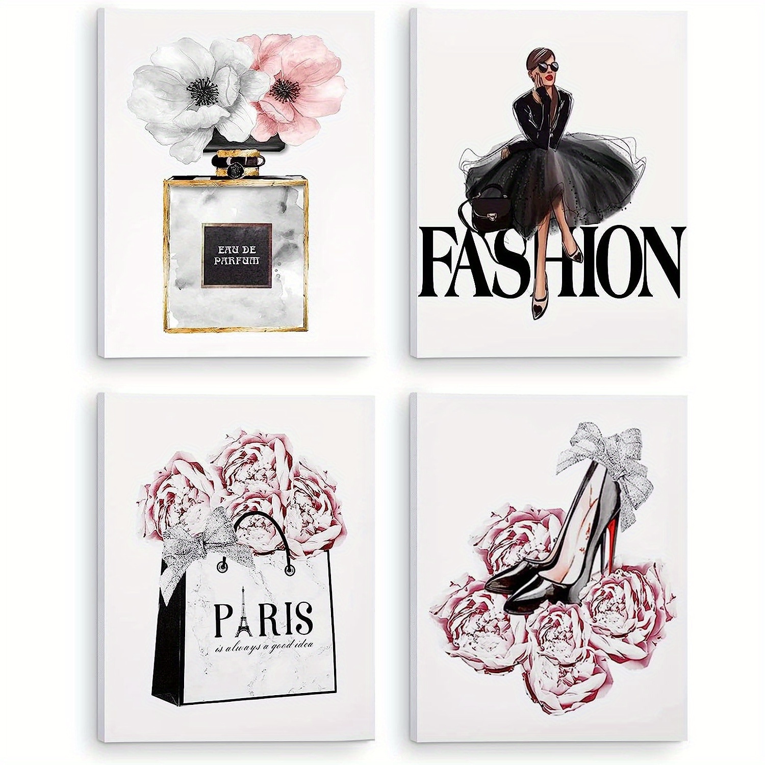 

4pcs - Set, Female Bedroom Decor, & , & Illustrations, , Decoration