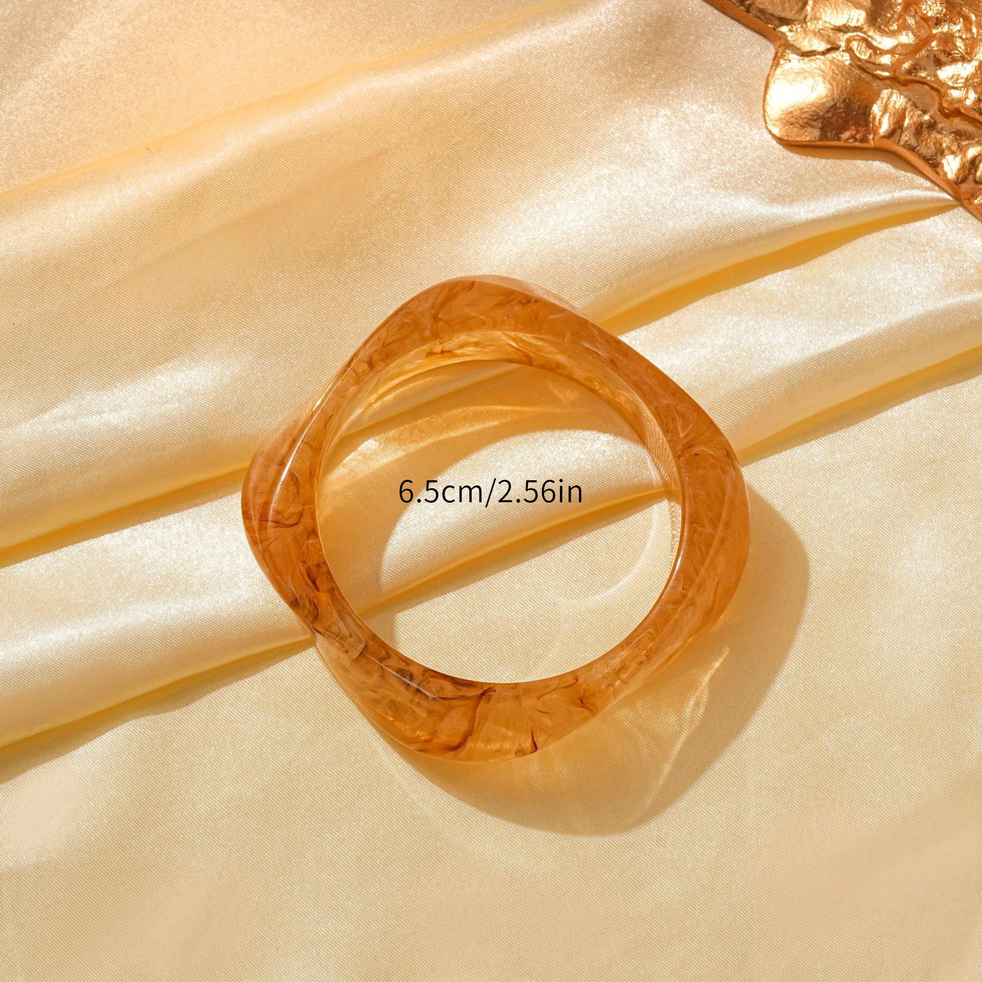 3pcs Stylish Marbled Resin Bracelets Set for Women