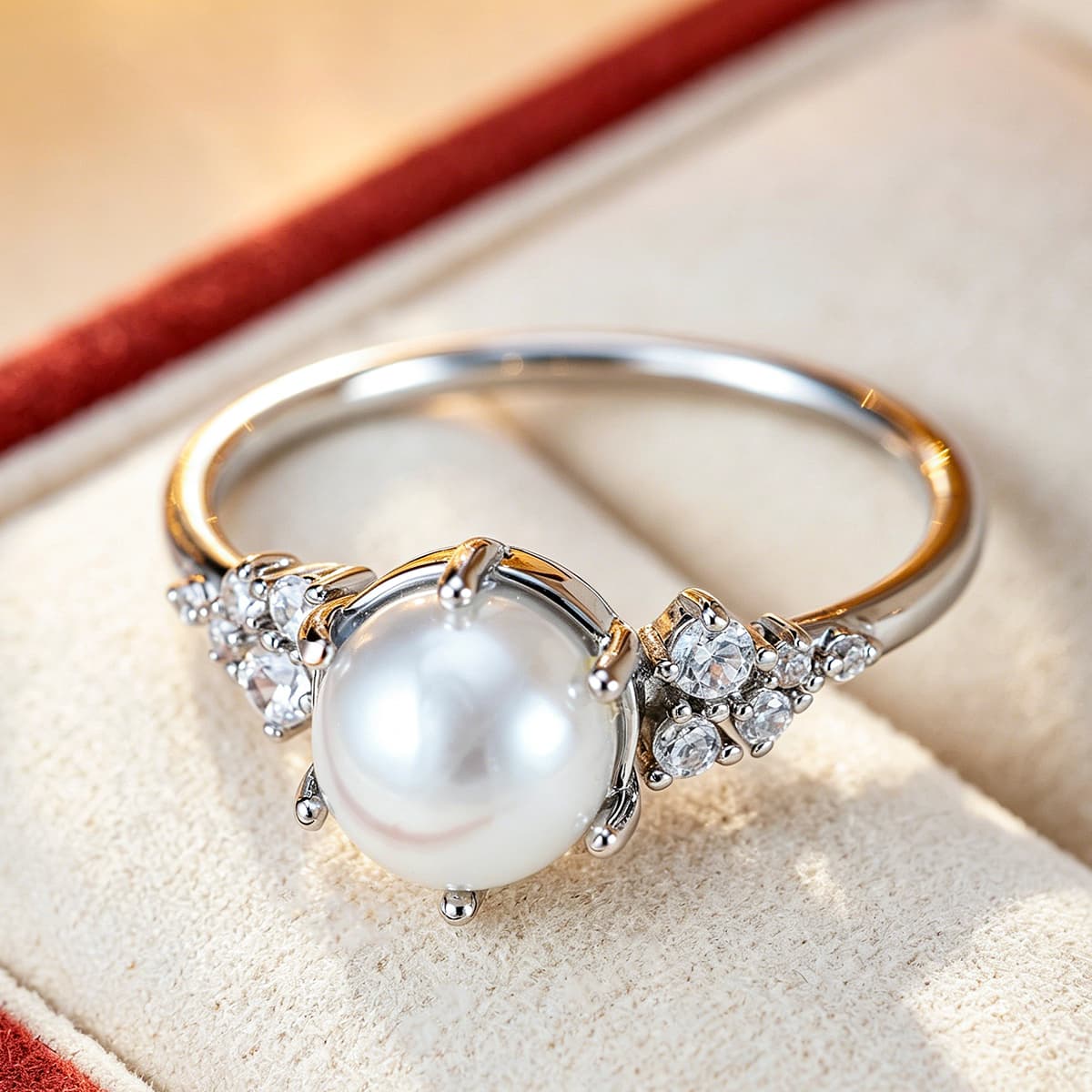 French Star Cluster Zirconia Thin Ring, Unisex