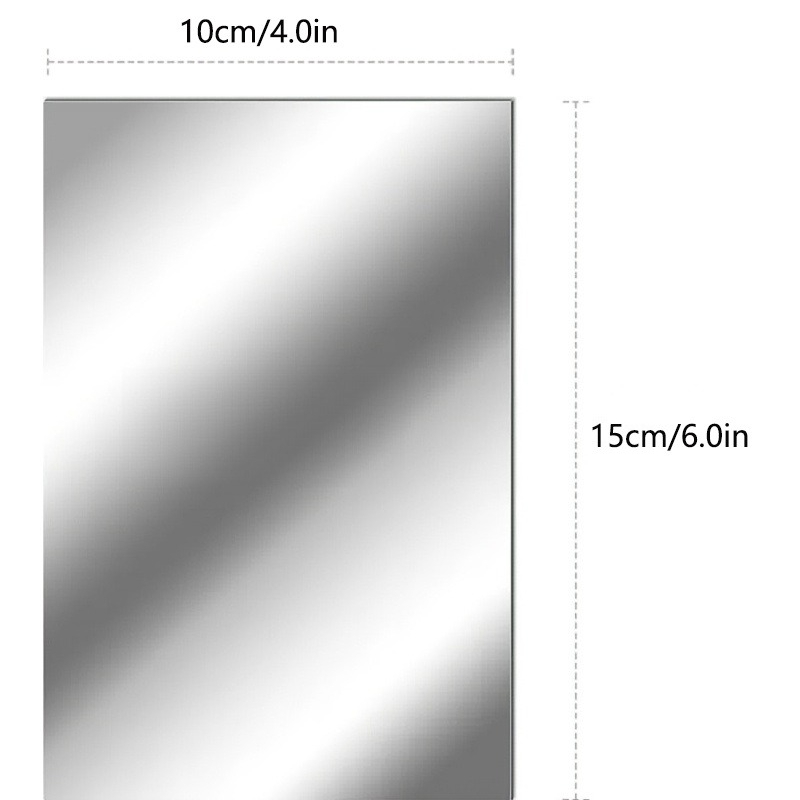 TEMU 4pcs Flexible Self-adhesive Mirror Wall Stickers - Pet Material, Safe Shatterproof, Self-adhesive Mirror Tile Decals. To Horizontal Glass Or