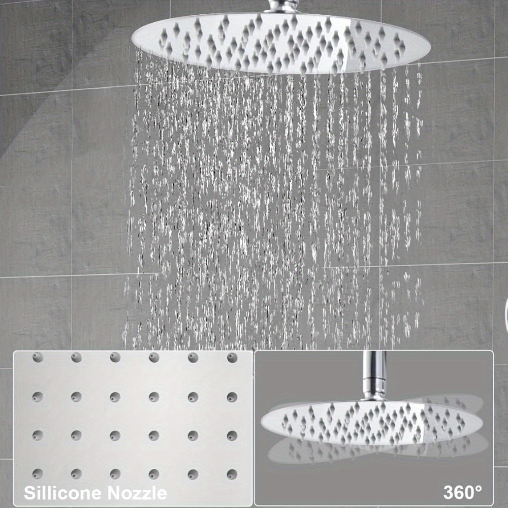 Shower Set Mixer with Overhead Rain Shower and Adjustable Temperature