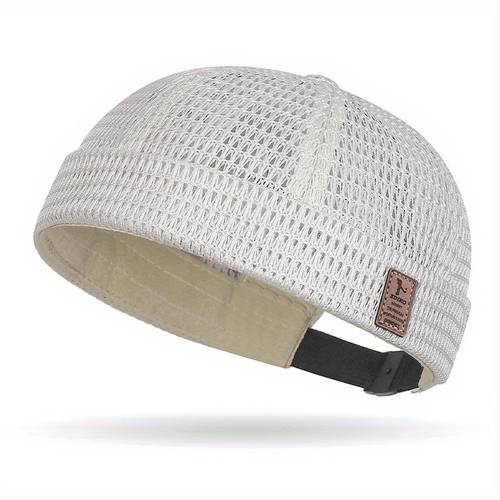 a mens spring and summer lightweight breathable large mesh cap a gourd shaped hat for suitable for sports and fishing without a top resembling a duckbill cap