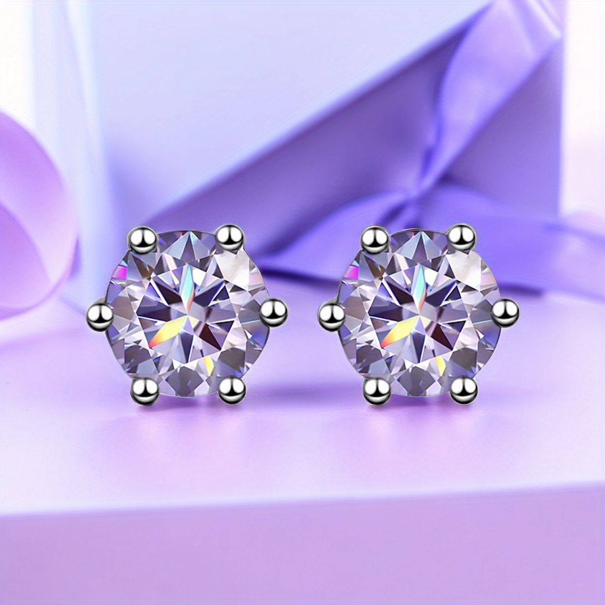 Exquisite S925 Sterling Silver Moissanite Earrings, Ideal Gift