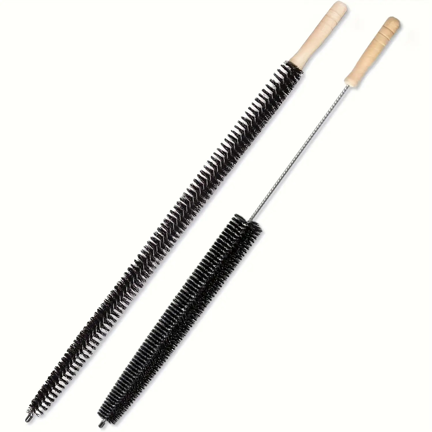 TEMU 2-pack Heavy-duty Radiator Cleaning Brush Set | Natural Bristles With Dual-head Long Brush Heads - Strong De-scaling, , Durable Plastic Handle -