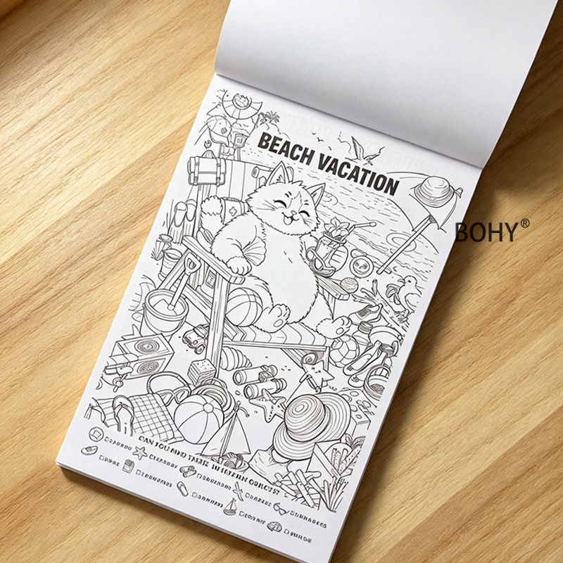 TEMU 1pc Observation Training Game , Featuring 24 Pages Of Line Drawings With Themes Like Ice And , Beach, Mountain , , Fun Classroom, Long-distance