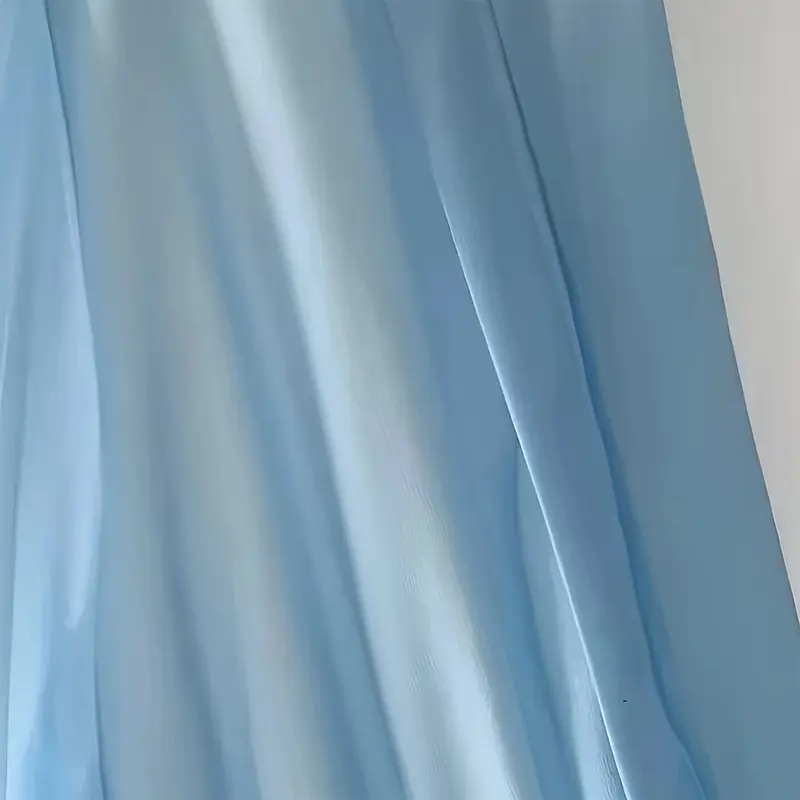 womens elegant deep v neck floral print maxi dress with long sleeves a line waist ruffle hem light blue golden spring summer vacations vacation dress boho polyester fabric Product details 2