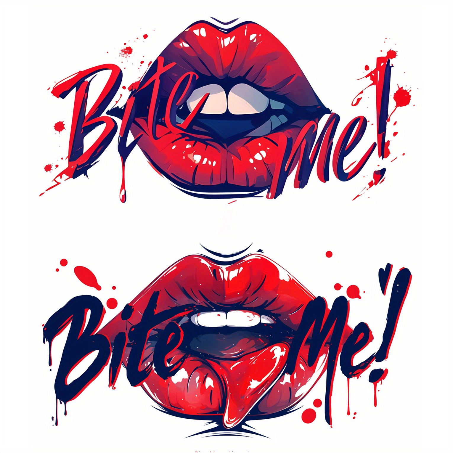 Image of 2 Sheets Of Temporary Tattoos Featuring Red Lips, Perfect For Body Art, For Party Decorations, And Favors. Fake Tattoos To The Neck, , And Chest For Men And Women