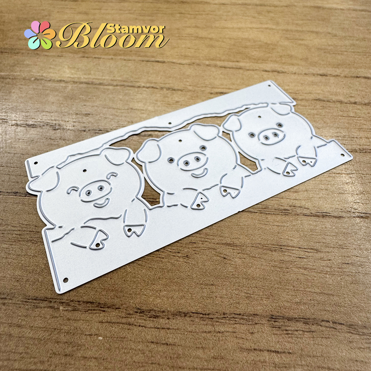 Original Lovely Happy Piggies Half-cut Mold For Paper Cutting Dies, Embossing, Die For Card Making Decoration And Diy Scrapbooking Album