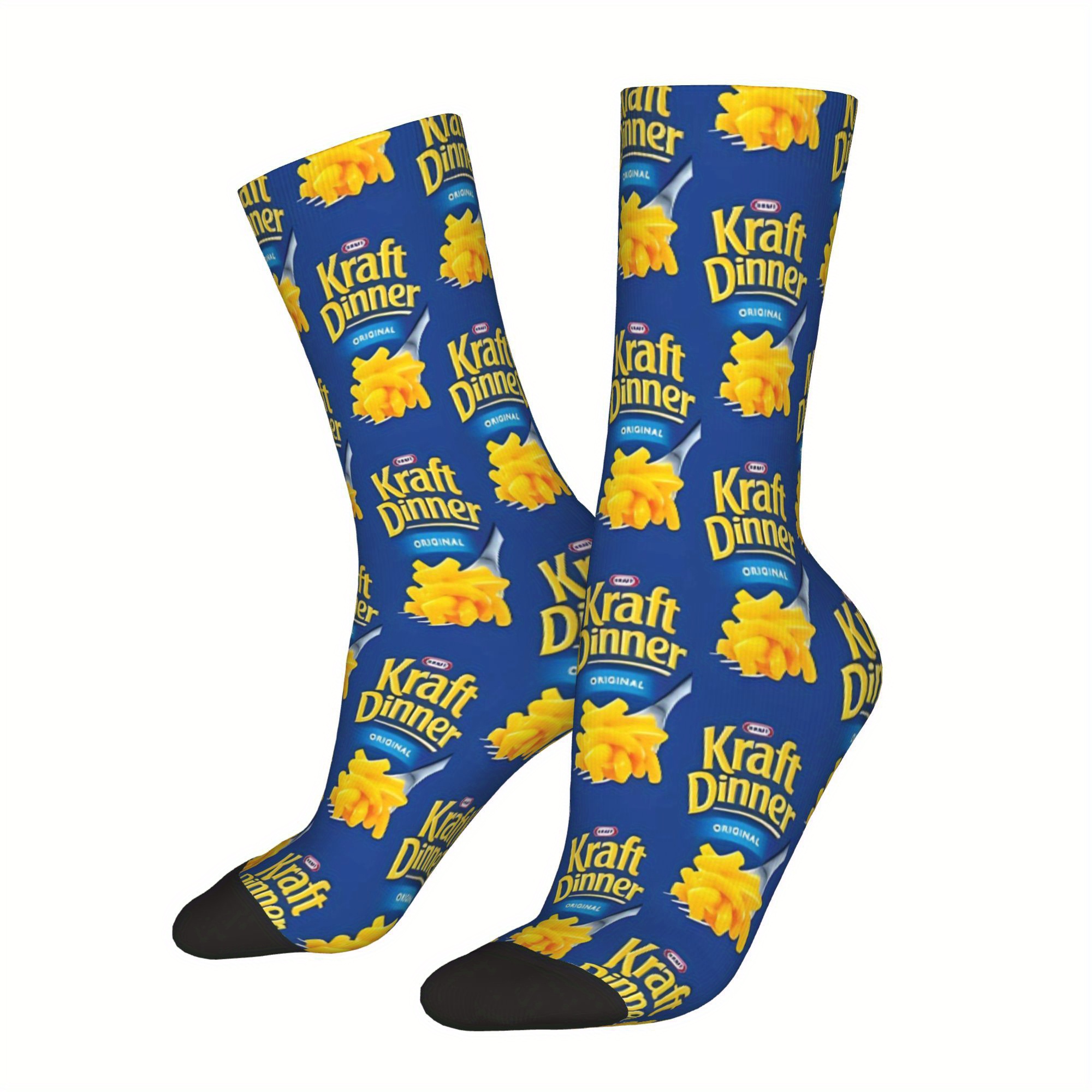 TEMU Chaussettes Drôles pour Hommes Dinner Mac N - Design Boîte de Dinner, Support d' & Polyester Respirant - Gym, Décontracté, Thème Fête - Cadeau