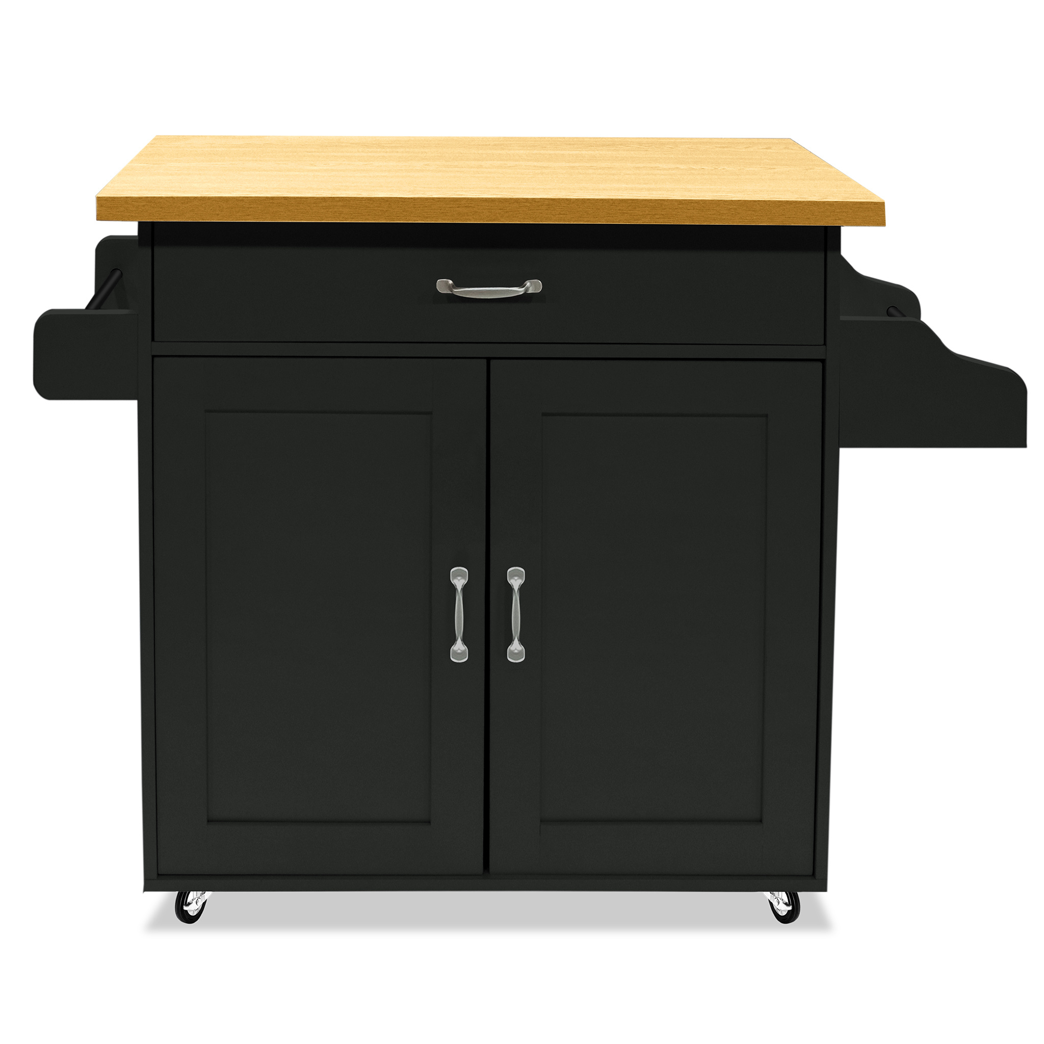 E-shop Küchenwagen, Kücheninsel-Küchenwagen mit Rädern, 1 Schublade, 2-stufiger Schrank, mit Handtuchhalter, Servierwagen, für Küche, Hochzeit im