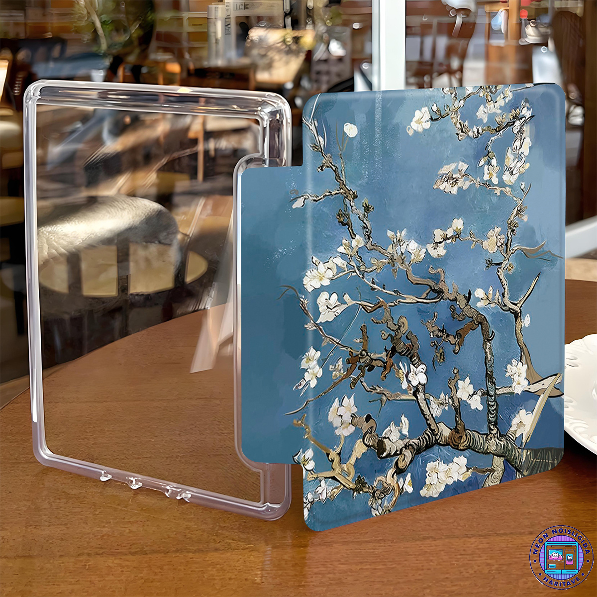 TEMU Van Gogh's Almond Blossoms Case For 7/6.8/6 Inch Paperwhite(12th/11th/10th/8/7/6/5th Generation-2024/2025)| , And Transparent Tpu Back Cover,