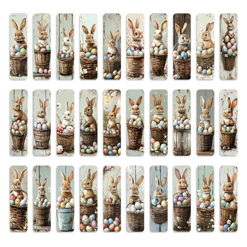 TEMU 32pcs Of Easter Bookmarks, Vintage Rabbit Bookmarks For Easter, -themed Egg Illustration Bookmarks, Suitable For Easter, Birthdays,