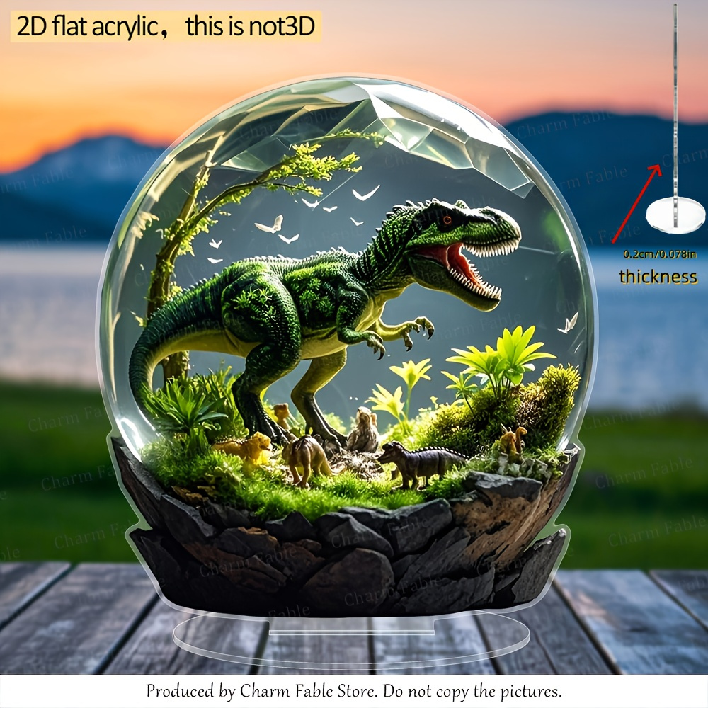 E-shop 2D Flach, 2D Flacher Dinosaurier Schreibtischdeko - Bohemian-Stil Unregelmäßige Kugelform mit & Prähistorischer - -, Valentinstags-,