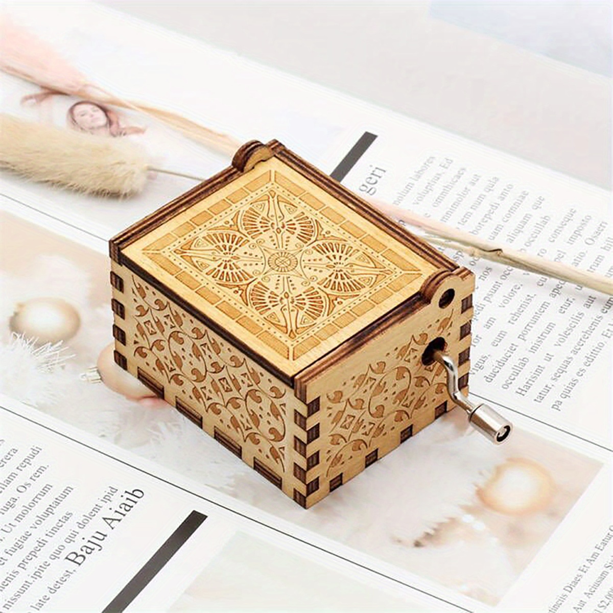 музыкальная шкатулка лебединое озеро - винтажная музыкальная шкатулка с 8-нотным пианино, тема лебединое озеро, механизм с заводом,   и свадебных подарков, ностальгический   Детали 7