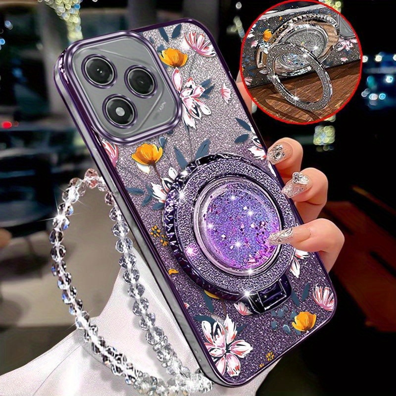 TEMU Phone Case: Absolutely Beautiful Bracket And Transparent Beads Lanyardpattern Protection Suitable 400 Litephone Cases Honor 400 Lite Comfortable