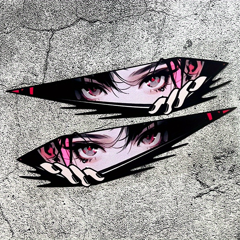 Anime Heart Eyes Pink Sticker - Waterproof Vinyl Decal For Car Laptop Window