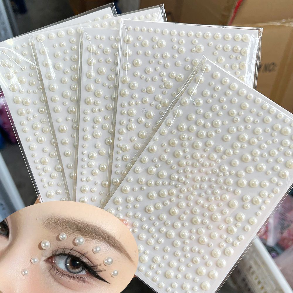 TEMU 5 Feuilles de Perles de Strass pour , 3/4/5/6Mm, Stickers de Diamant pour , Stickers Auto-Adhésifs, Accessoires de Cosmétique, Amélioration de ,