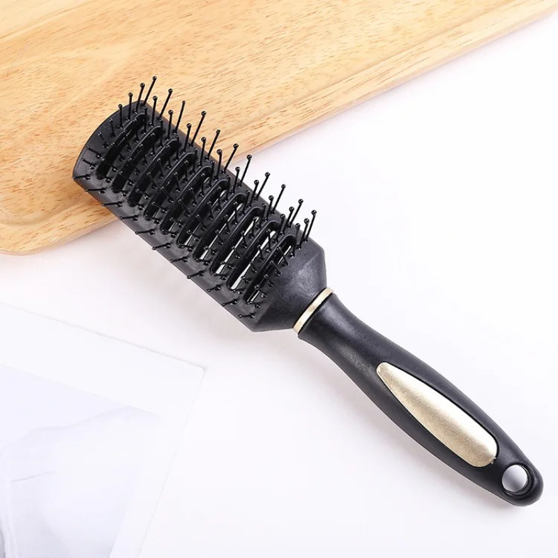 TEMU Peigne - en Plastique avec Noir, Brosse à Cheveux Massante Pratique, Soin SPA, Massage de Tête, Peigne pour Cheveux Bouclés Ménager