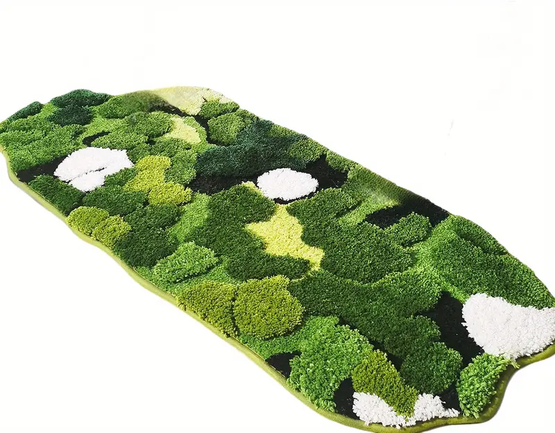 cute and leaf shaped design for bathroom rug long rectangular absorbent and non slip shaggy bath mat bathroom mat moss rug green bathroom rugs cute bath rug bathroom runner Product details 0