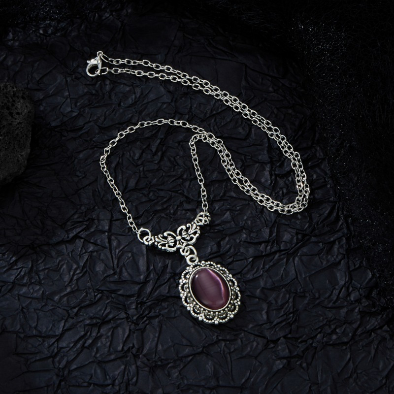 Image of Gothic Style Inlay Shiny Synthetic Synthetic Zircon​ Pendant Necklace Suitable For Jewelry Additions Worn At Vacation Banquets, Perfect Occasion Gift
