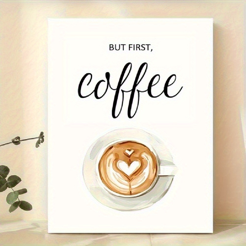2d Flat, 2d Flat, ", Coffee" Canvas Poster - Frameless Wall Art Print, Suitable For Home, Dormitory, Living Room Decor, Halloween Gift