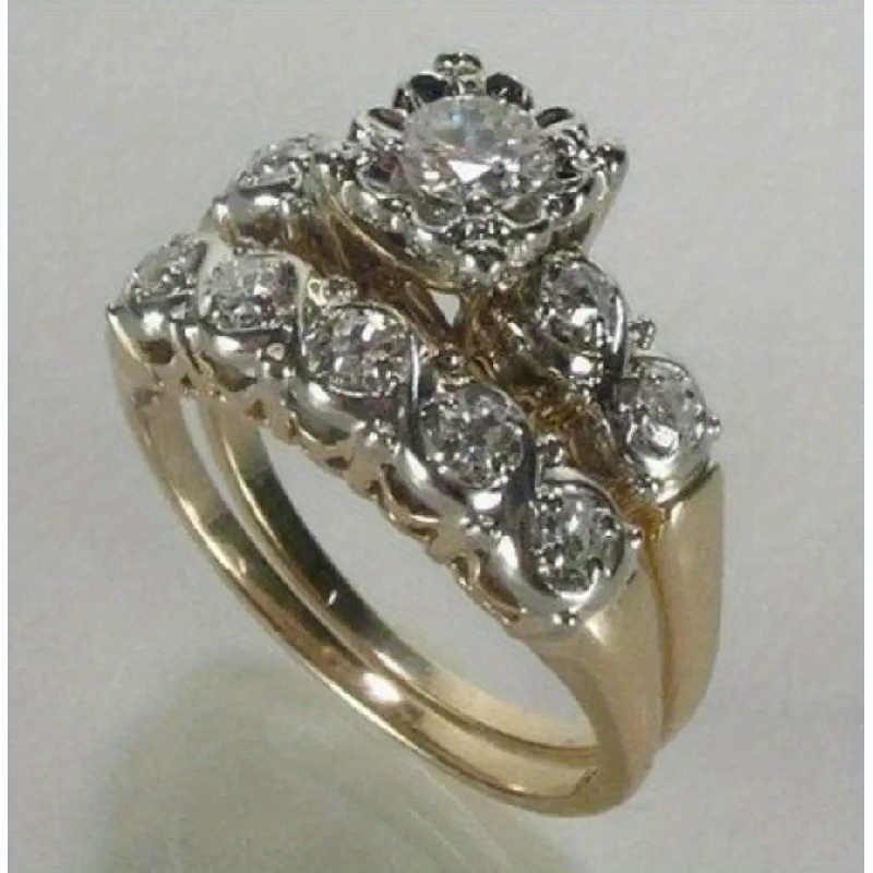 TEMU 2pcs Of Fashionable And Trendy Exquisite Rings, Wedding Rings, Proposal Couple Rings, And Elegant And Rings