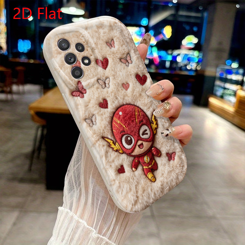 워너브라더스 2d 플랫 tpu 휴대폰 케이스, 하트 위의 플래시 봉제인형 테마, 삼성 갤럭시 a12 a13 a16 a17 a20s a21s a22 a25 a26 a30 a31 a32 a33 a35 a51 a52 a53 a55 a56 a71 a72 a73 s20 s21 s22 s24 s25 fe redmi용, 2d 플랫
