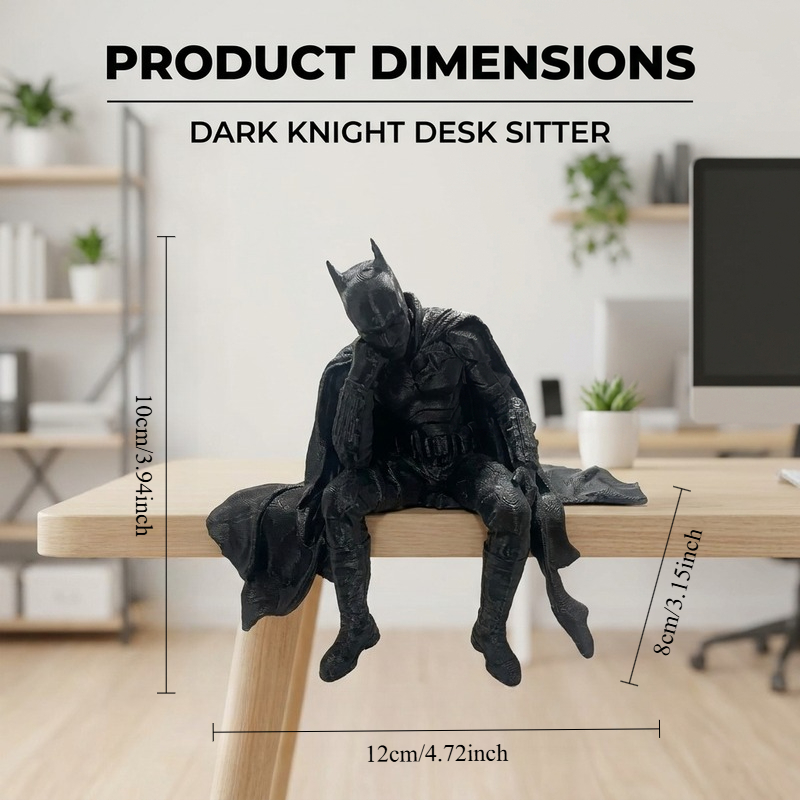 TEMU Warner . Authorized "batman: The Dark Knight" Movie Version "tired Sitting Posture" Themed Decorative Ornament, " Desktop Art Installation That