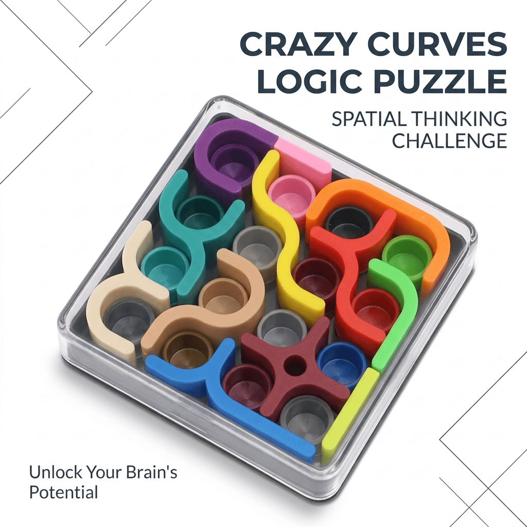Jeu de puzzle d'intelligence 3D : Sudoku aux courbes folles et matrice de lignes géométriques pour enfants - Cadeau éducatif et ludique pour Halloween et Noël, pour jeux et activités de fête, couleur aléatoire