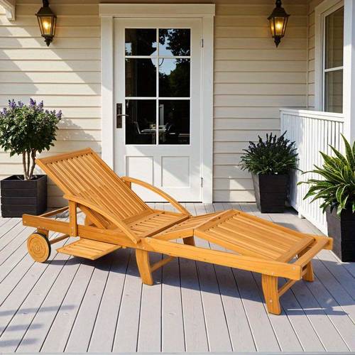 folding deck chair rocking chair acacia wood stable structure space saving