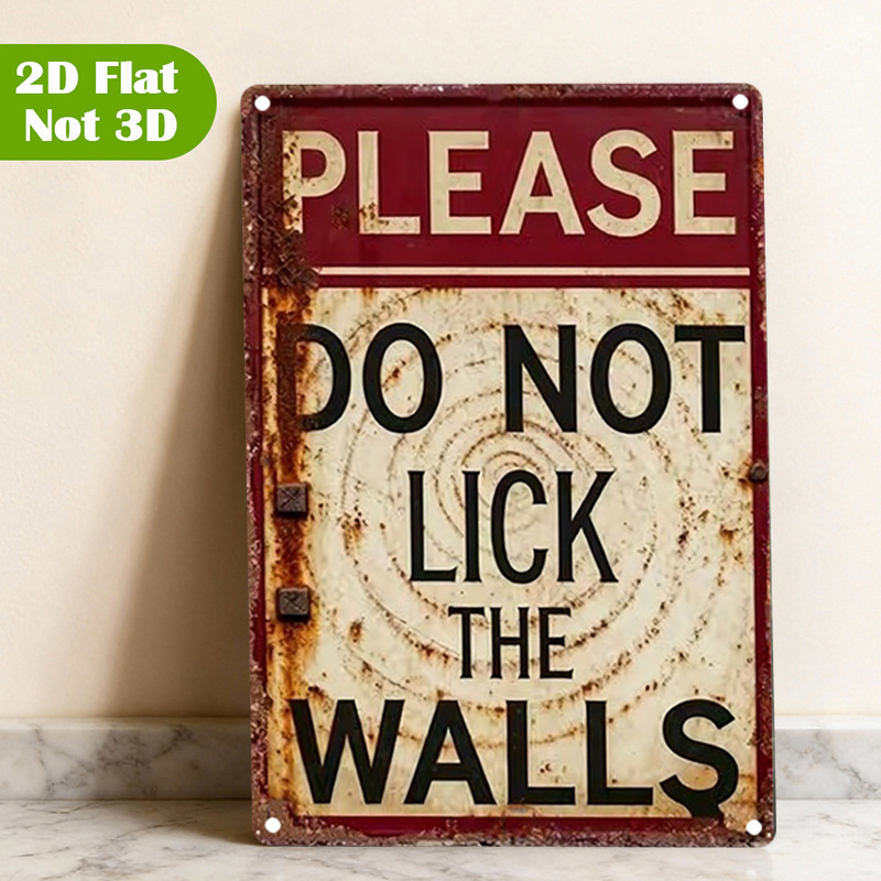 TEMU 2d Flat, 2d Flat 1pc Vintage Style Plate Wall Art Print, Wall Decor Sign, Rusty Metal Wall Art Decor, Humorous Sign Posteraluminum Signs, Sign
