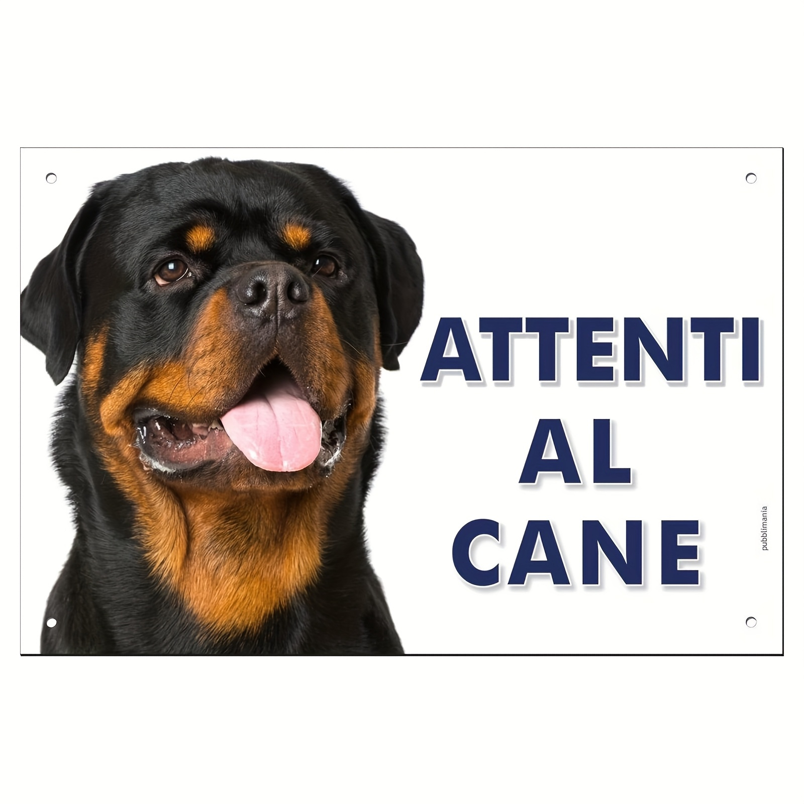 TEMU Insegna Vintage Rottweiler 2D Piatta, 1 Pezzo, 20x30cm - Murale Decorativa in Ferro con Testo "ATTENTI AL CANE", Facile da Appendere, Perfetta