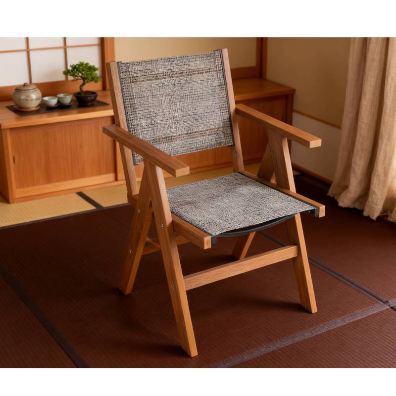Teak-Colored Lounge Chair Ideal for Year-Round Use: This Outdoor Lounge Chair Is Constructed from Durable HIPS Material And Features 304 Stainless Steel Additions