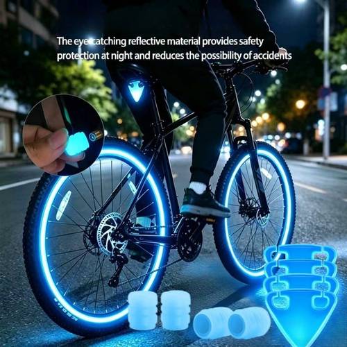 8pcs set 4 colored cycling reflective taillight pieces with 4 caps high visibility bicycle additions enhance night visibility and vehicle safety additions suitable for mountain bikes and road bikes