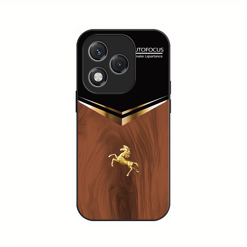 TEMU Étui téléphone : Style professionnel motif doré, coque en verre trempé dur, compatible Honor 400 Lite, design tendance, protection -chute,