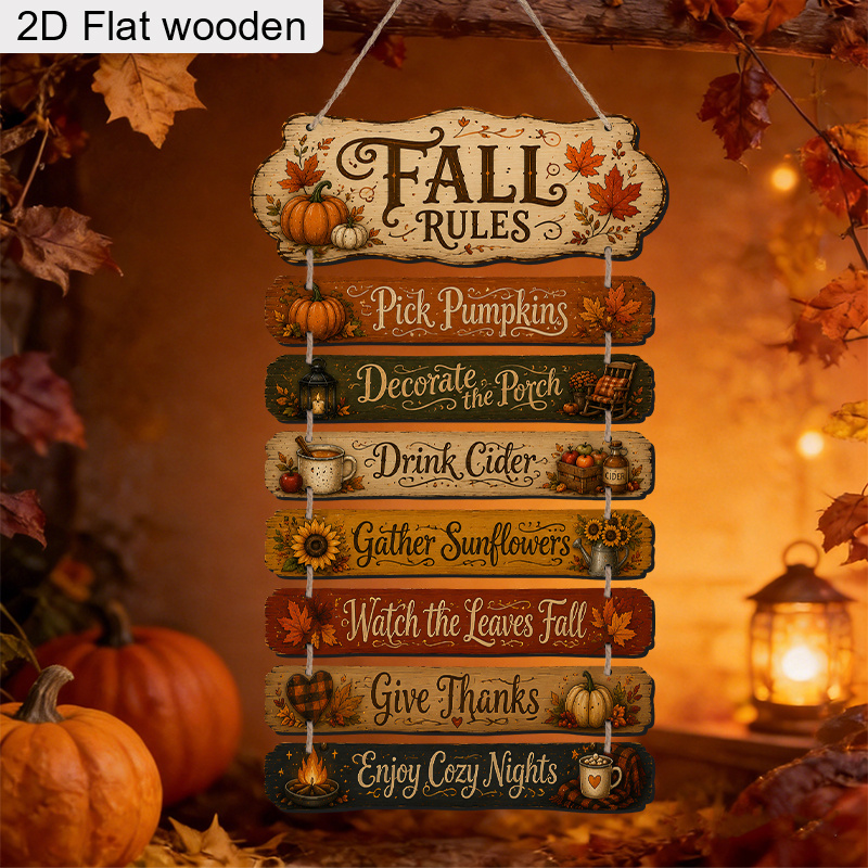 TEMU 2d Flat, A Set Of 8 Vintage-style 2d Wooden Pieces With Grain And Hemp Rope For Cascading Hanging. The Top Features An Irregularly Shaped Curved