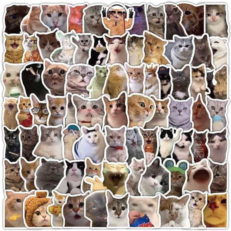 TEMU 300 Adorable Cat Stickers, Humorous Kawaii Meme Stickers, Cat Presents, Suitable For Laptops, Journals, Water Bottles, Skateboards, Guitars,
