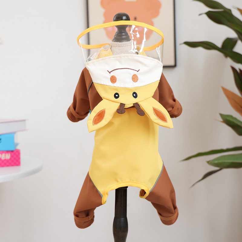 TEMU Impermeable para perro - Adorable impermeable de patas con capucha de y poncho para mascotas resistente a la suciedad, para todas , ropa