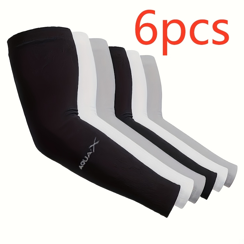 TEMU 6-pack Of Cool Arm Sleeves, Comfortable, Breathable, Elastic, Moisture-wicking Polyester Fiber, Suitable For Driving, Fishing, Cycling, Hiking,