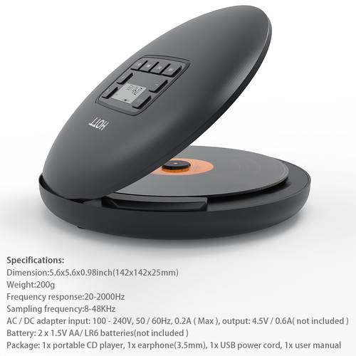 portable cd player with backlight memory feature anti skip 6 eq bbs jazz usb or aa battery compact music player for cd mp3 cd cd r cd rw