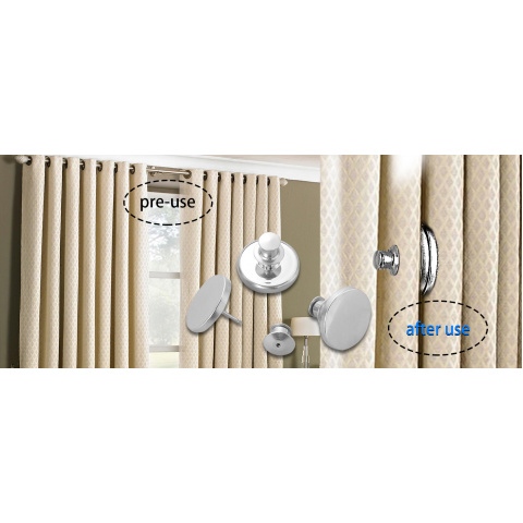 8   pairs magnetic curtain clips double sided magnetic suction curtain magnets closure prevent light leaking keep curtain closed for home bedroom office curtain draperies silver Product details 3