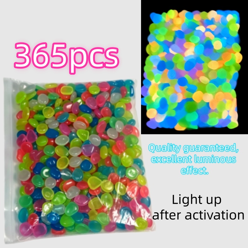Image of 365pcs/0.2lb, Aquarium And Garden Decorative Stones, . 1.2cm In Size, For Outdoor Lawn And Courtyard Decoration, Fish-safe Abs Material