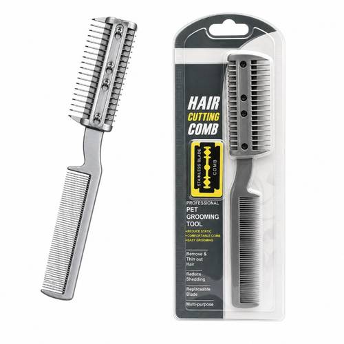 3-In-1 Pet Grooming Comb, Deshedding Trimming And Detangling Tool for Dogs And Cats