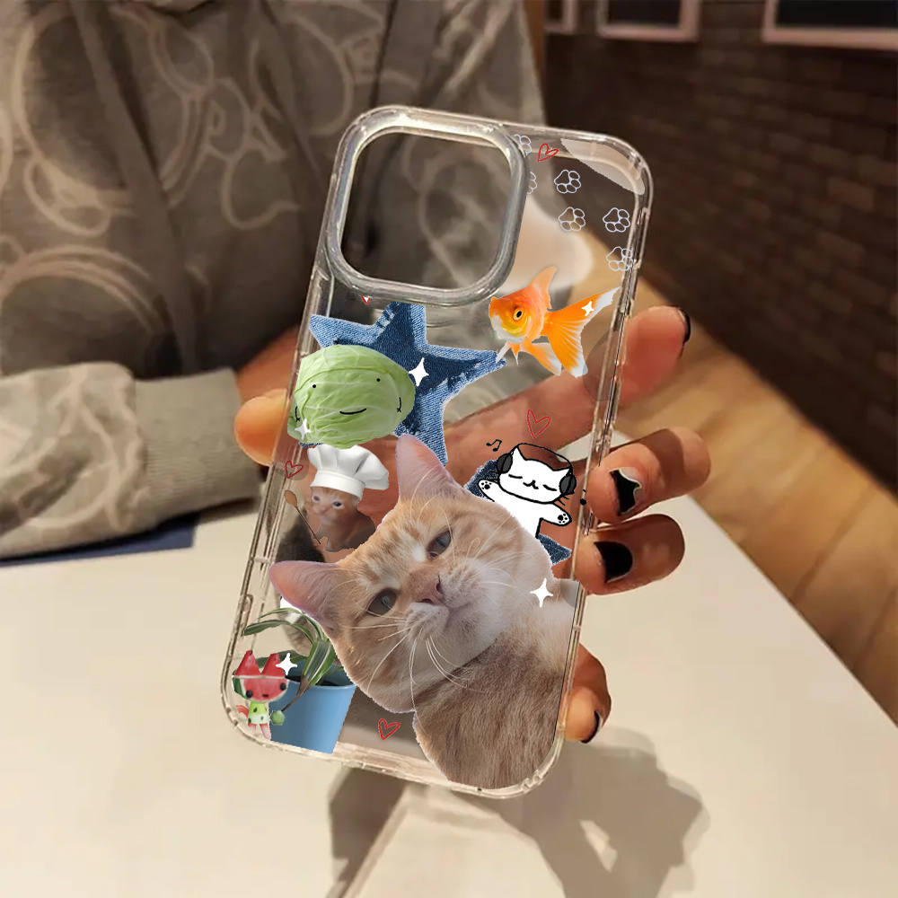 klare handyhlle niedlichem katzen meme collage 16 11 - Temu Germany